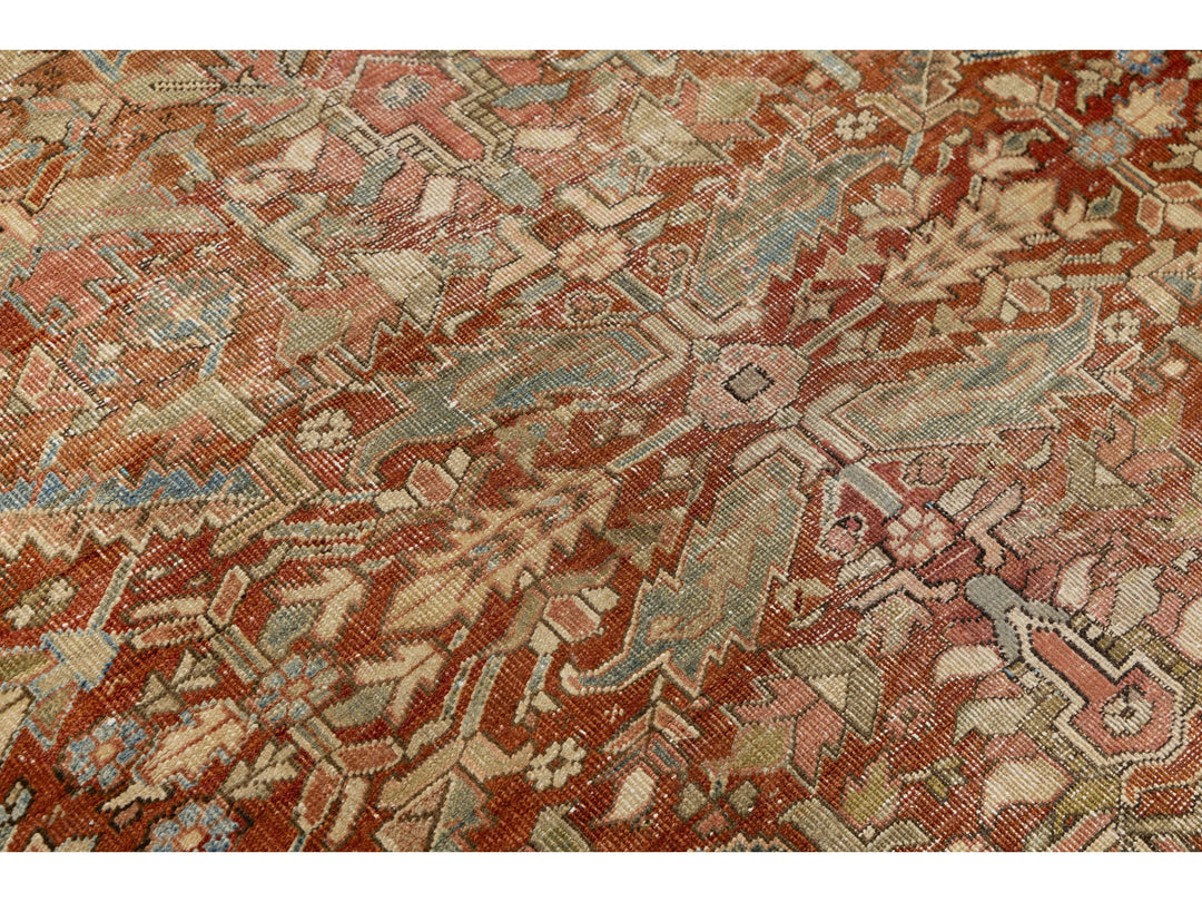 Antique Heriz Wool Rug 6 X 9