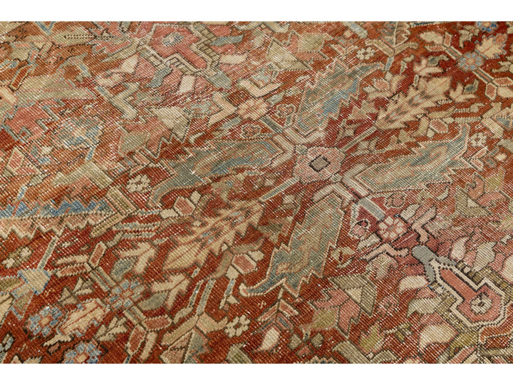 Antique Heriz Wool Rug 6 X 9