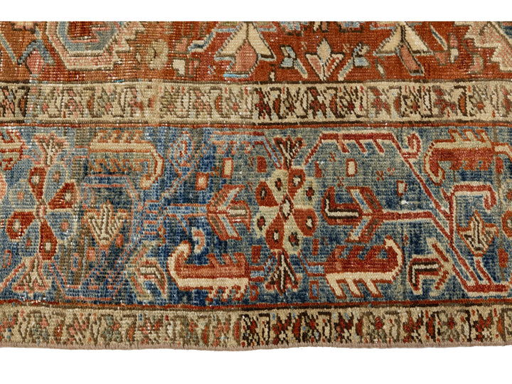 Antique Heriz Wool Rug 6 X 9