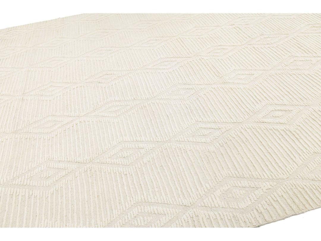 Modern Moroccan Wool Rug 10 X 14