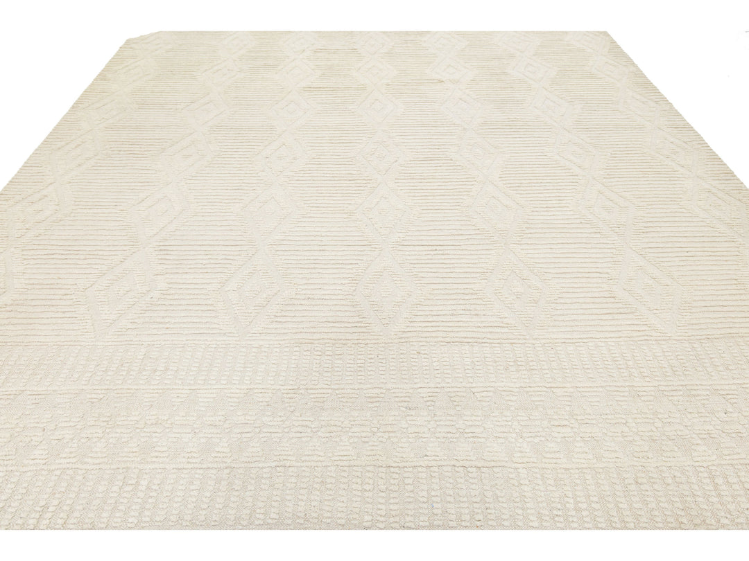 Modern Moroccan Wool Rug 10 X 14
