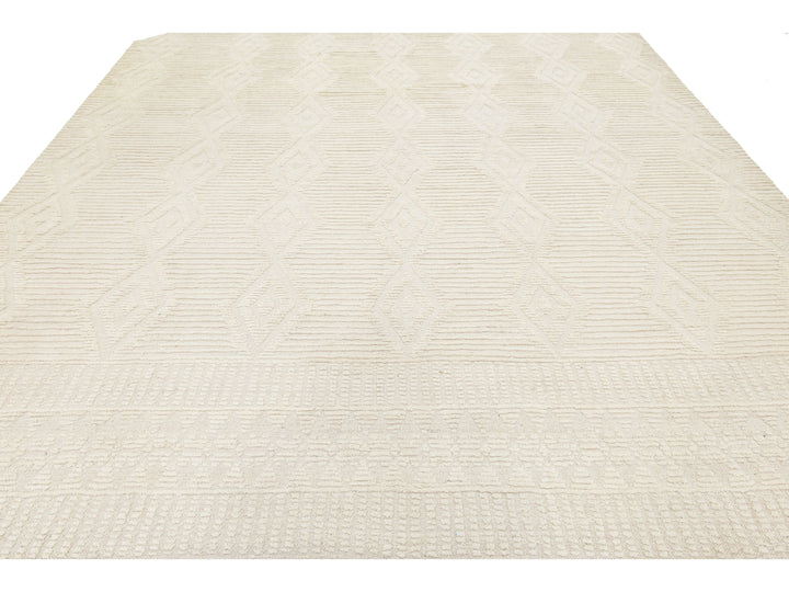 Modern Moroccan Wool Rug 10 X 14