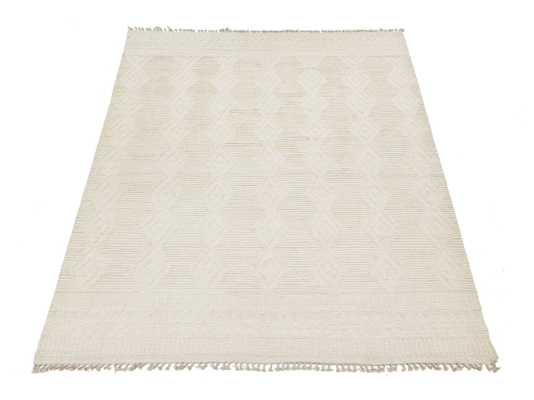 Modern Moroccan Wool Rug 10 X 14