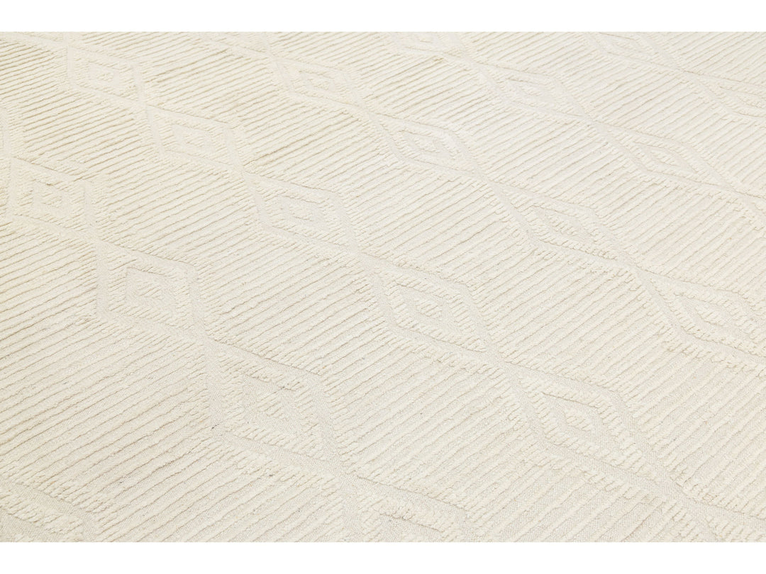 Modern Moroccan Wool Rug 10 X 14