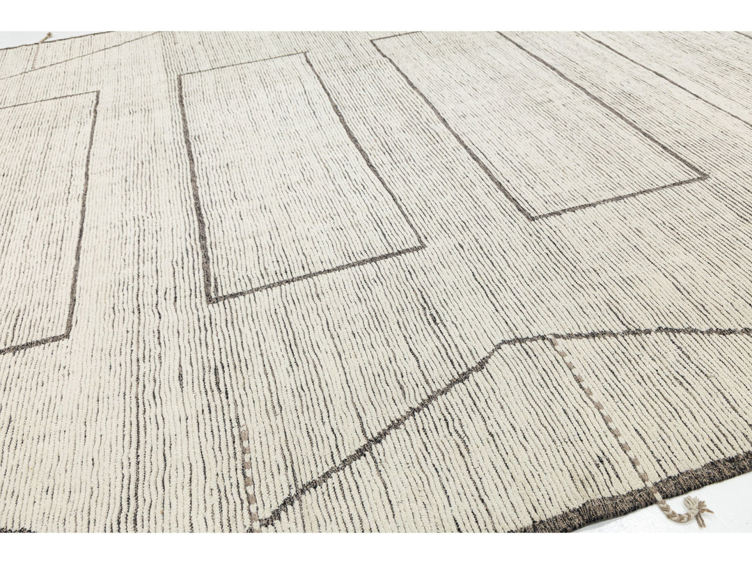Modern Moroccan Wool Rug 12 X 15