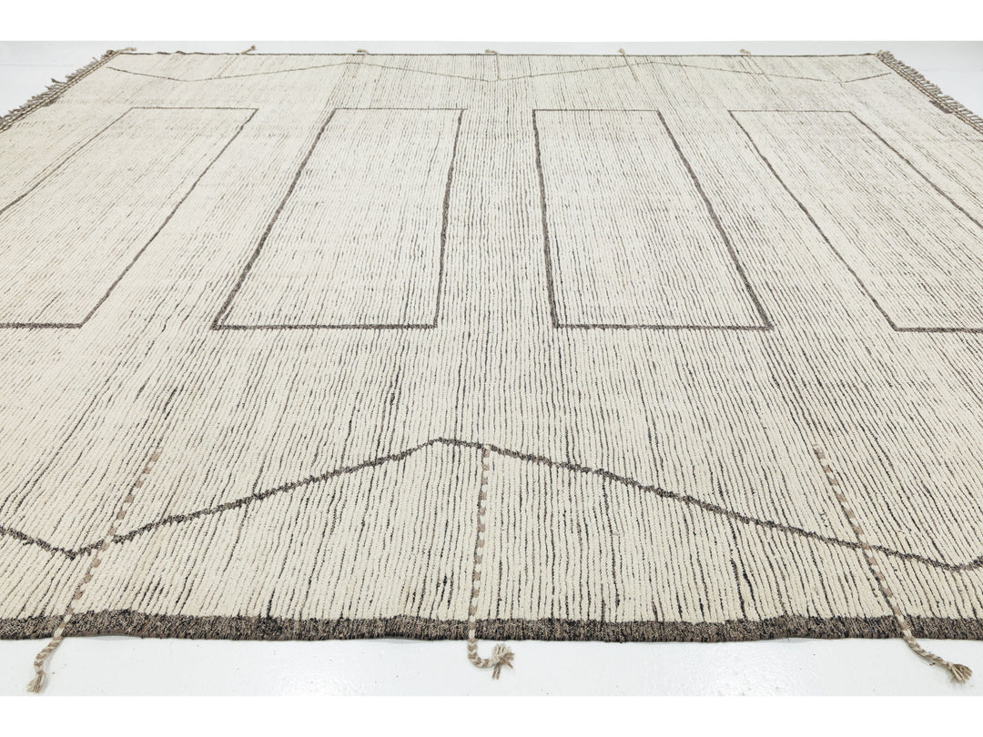 Modern Moroccan Wool Rug 12 X 15