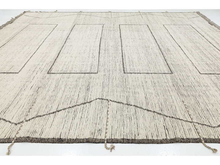 Modern Moroccan Wool Rug 12 X 15