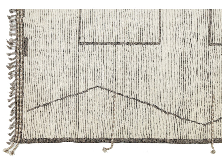 Modern Moroccan Wool Rug 12 X 15