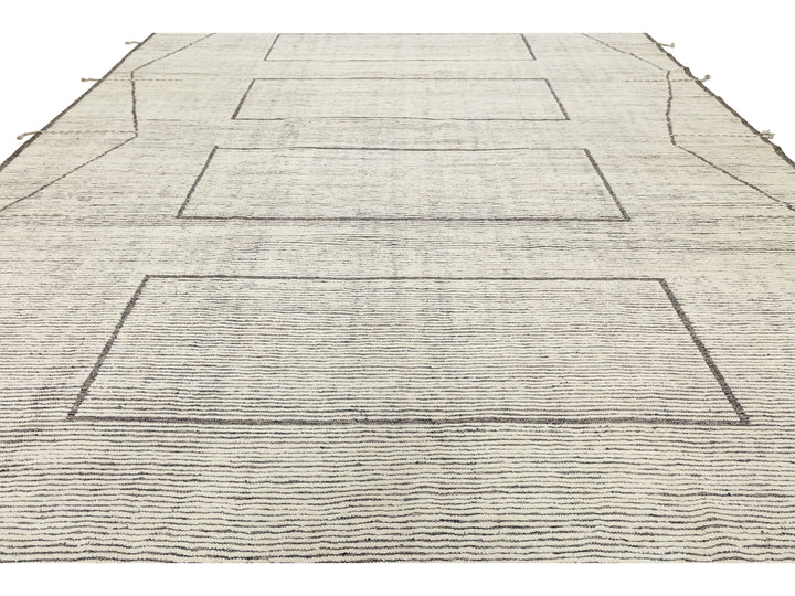 Modern Moroccan Wool Rug 12 X 15