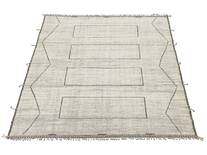 Modern Moroccan Wool Rug 12 X 15