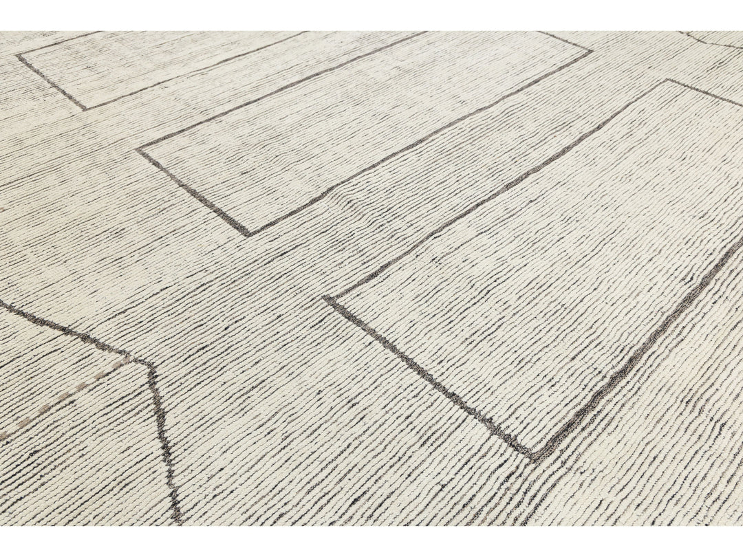 Modern Moroccan Wool Rug 12 X 15