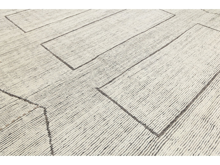 Modern Moroccan Wool Rug 12 X 15