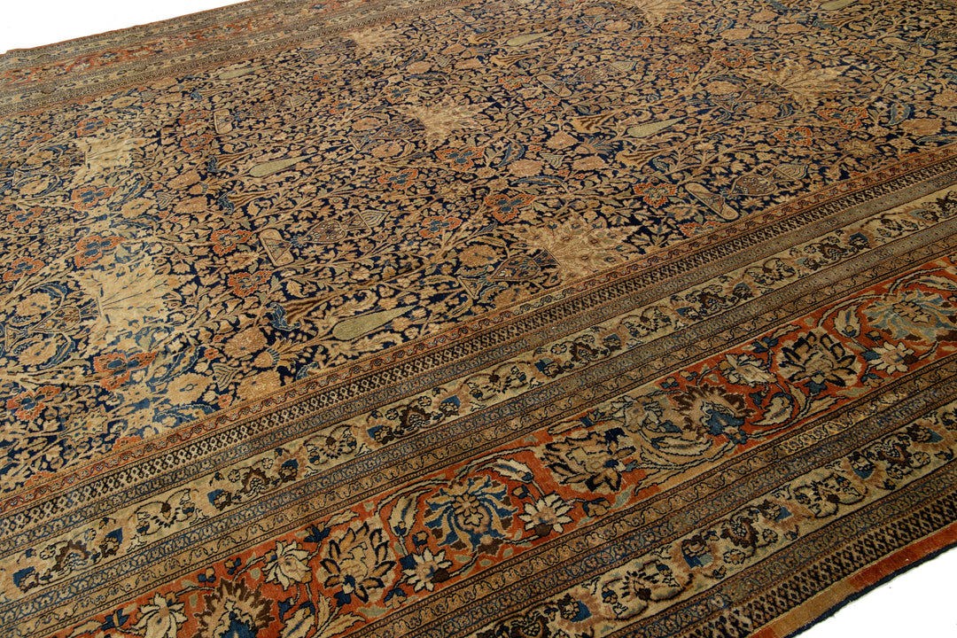 Antique Persian Khorasan Wool Rug 13 X 20