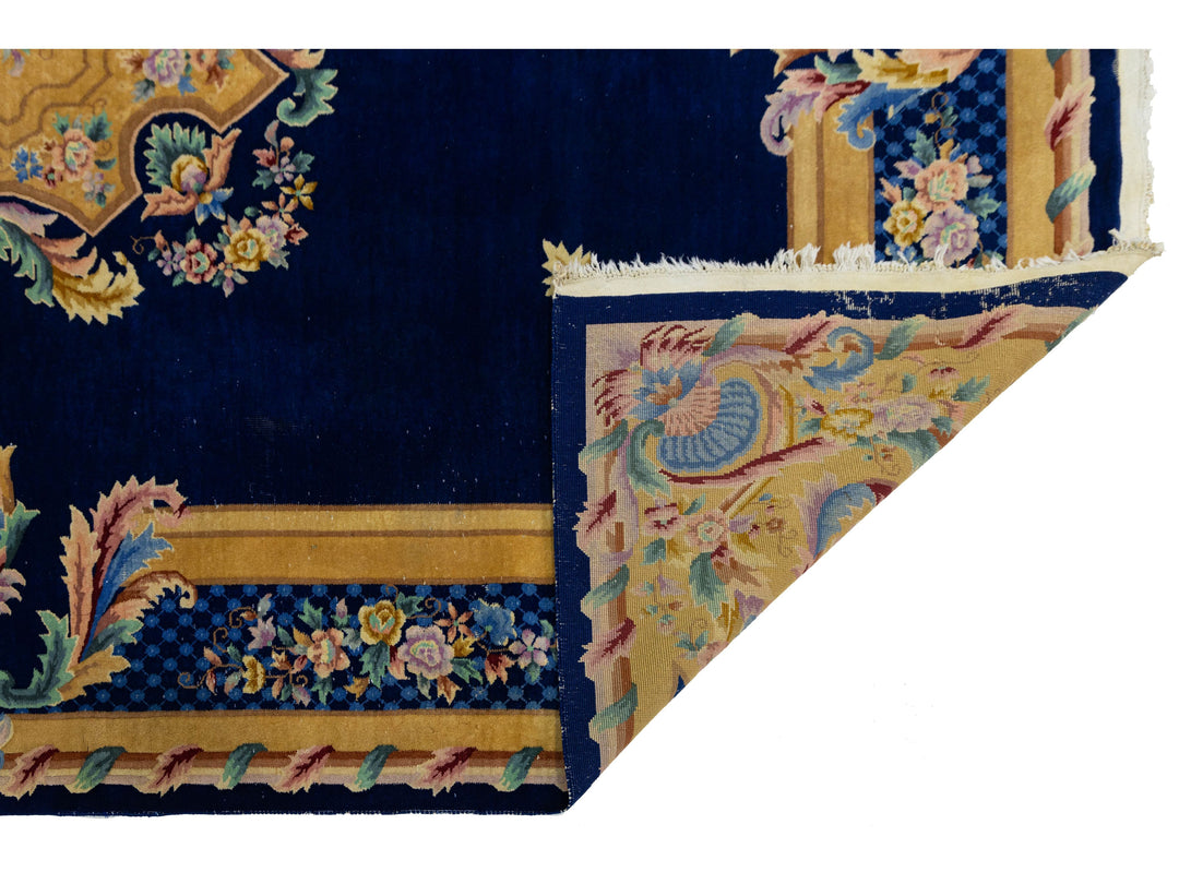 Antique Chinese Art Deco Wool Rug 10 X 14