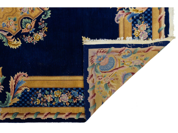 Antique Chinese Art Deco Wool Rug 10 X 14