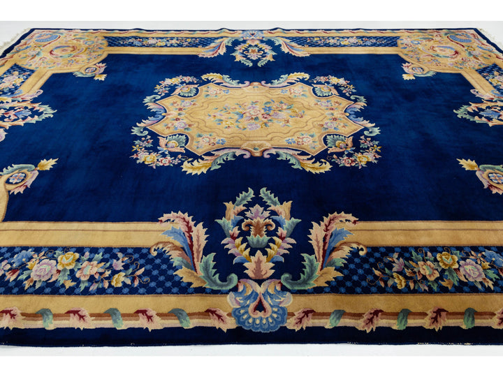 Antique Chinese Art Deco Wool Rug 10 X 14