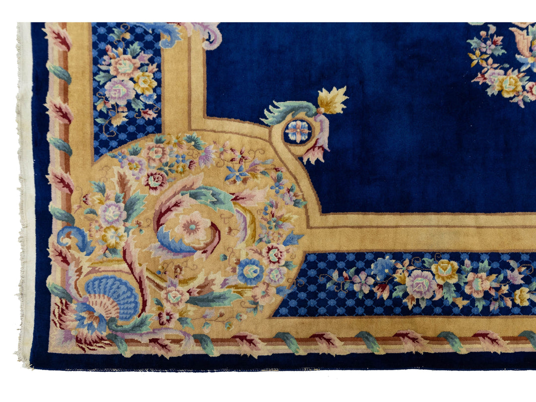 Antique Chinese Art Deco Wool Rug 10 X 14