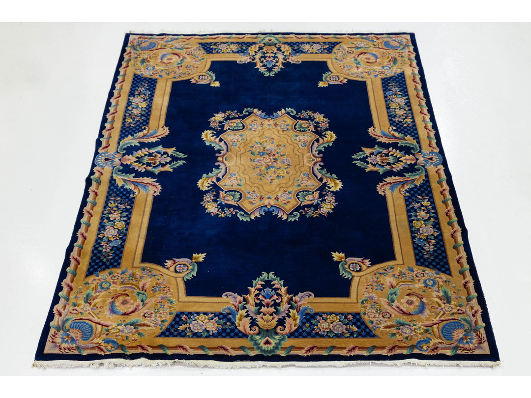 Antique Chinese Art Deco Wool Rug 10 X 14