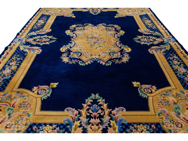 Antique Chinese Art Deco Wool Rug 10 X 14