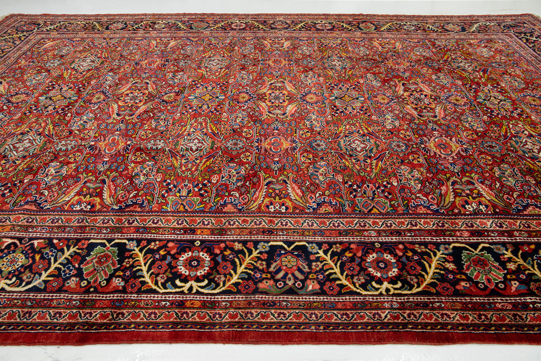 Antique Persian Mahal Wool Rug 11 X 17