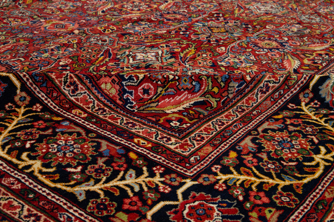 Antique Persian Mahal Wool Rug 11 X 17