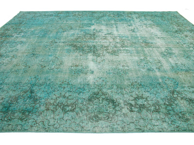 Antique Overdyed Wool Rug 10 X 13