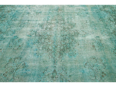 Antique Overdyed Wool Rug 10 X 13