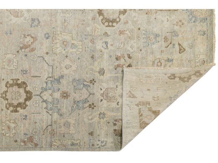 Modern Oushak Wool Rug 10 X 14
