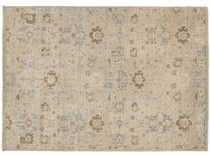 Modern Oushak Wool Rug 10 X 14