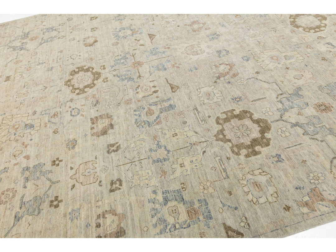 Modern Oushak Wool Rug 10 X 14