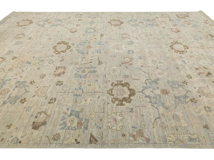 Modern Oushak Wool Rug 10 X 14