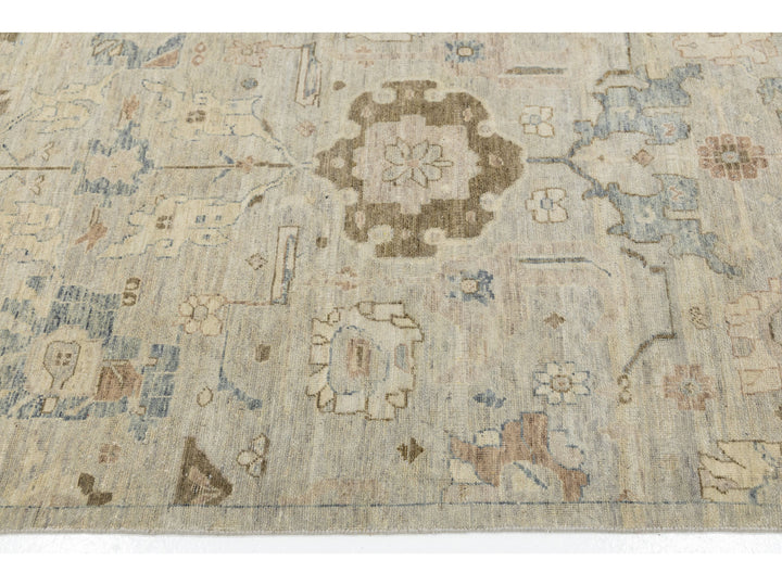 Modern Oushak Wool Rug 10 X 14