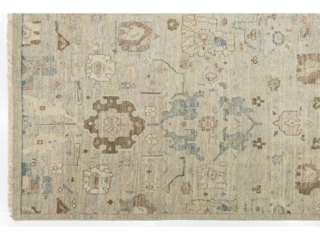 Modern Oushak Wool Rug 10 X 14