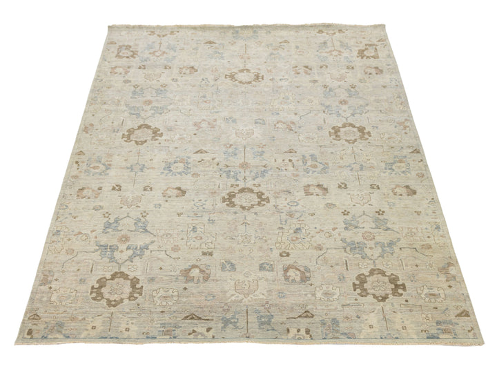 Modern Oushak Wool Rug 10 X 14