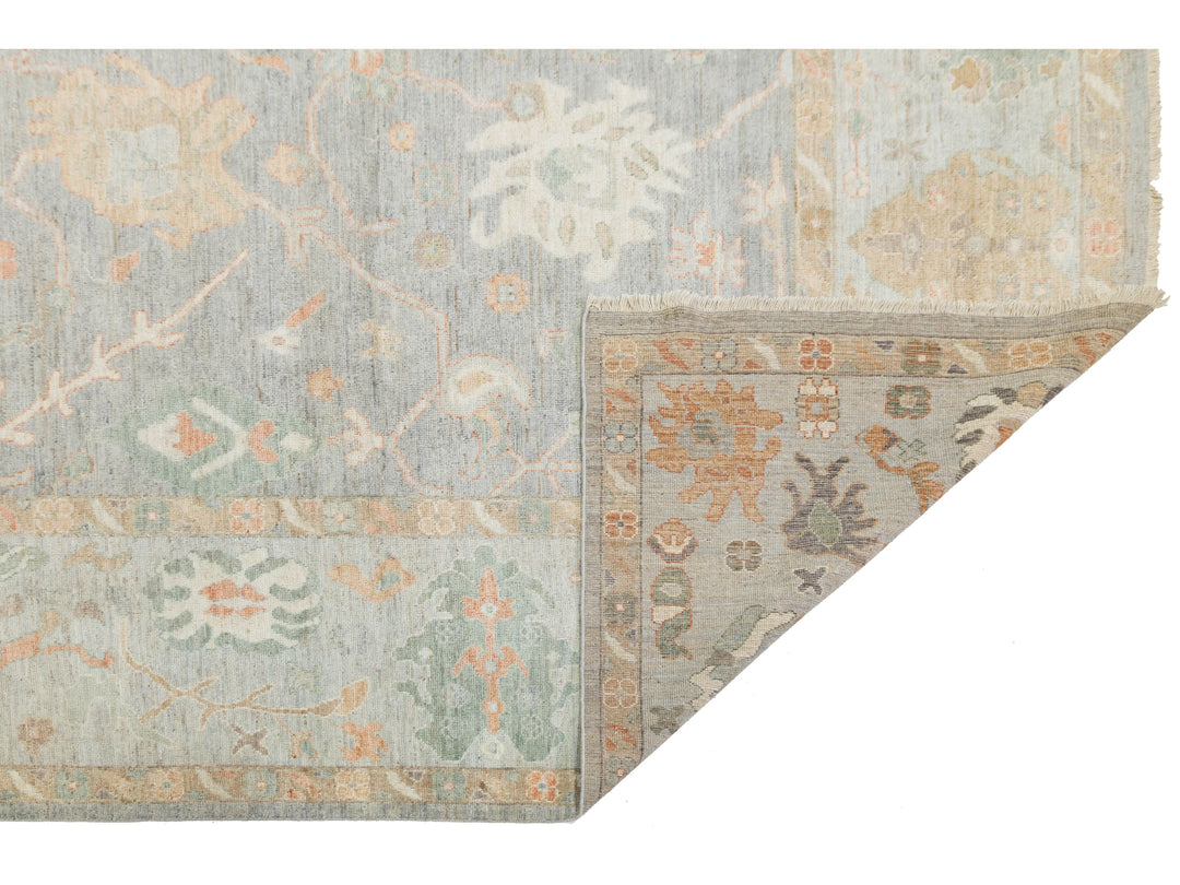 Modern Oushak Wool Rug 12 X 15