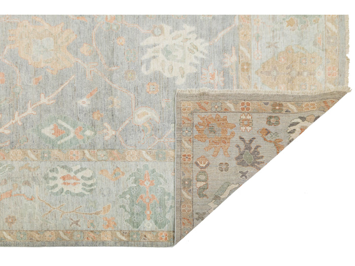 Modern Oushak Wool Rug 12 X 15