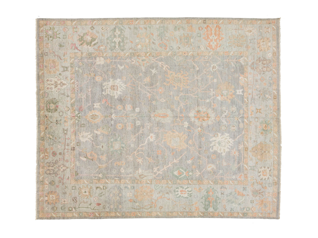 Modern Oushak Wool Rug 12 X 15