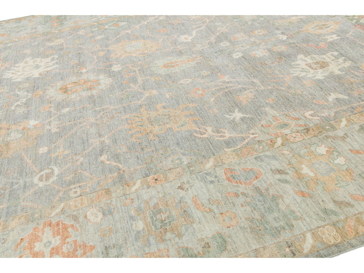 Modern Oushak Wool Rug 12 X 15