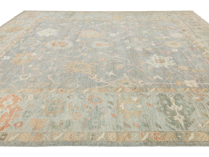 Modern Oushak Wool Rug 12 X 15