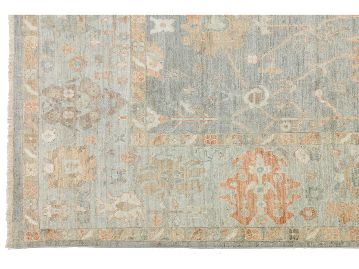 Modern Oushak Wool Rug 12 X 15