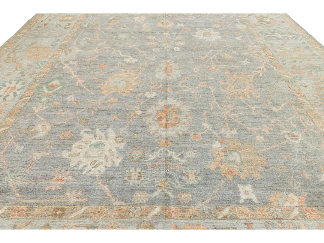 Modern Oushak Wool Rug 12 X 15