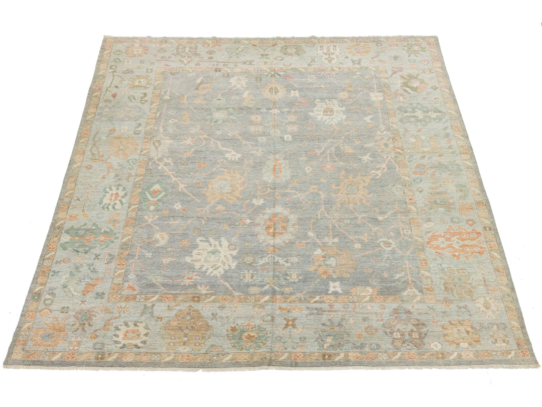 Modern Oushak Wool Rug 12 X 15