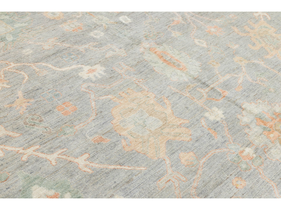 Modern Oushak Wool Rug 12 X 15