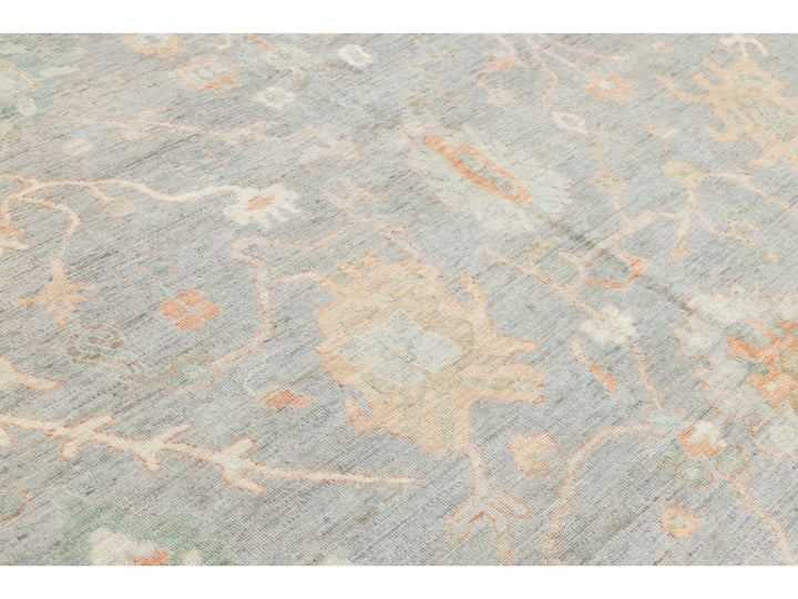 Modern Oushak Wool Rug 12 X 15
