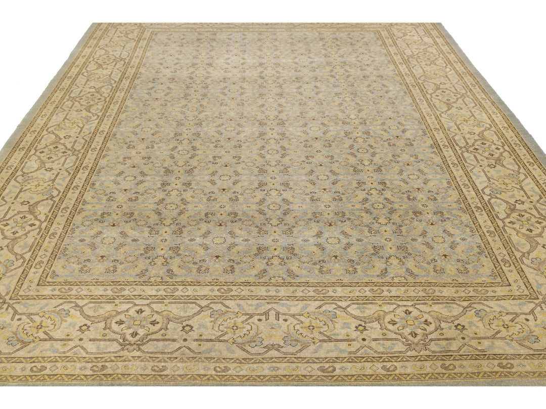 Modern Tabriz Wool Rug 10 X 12