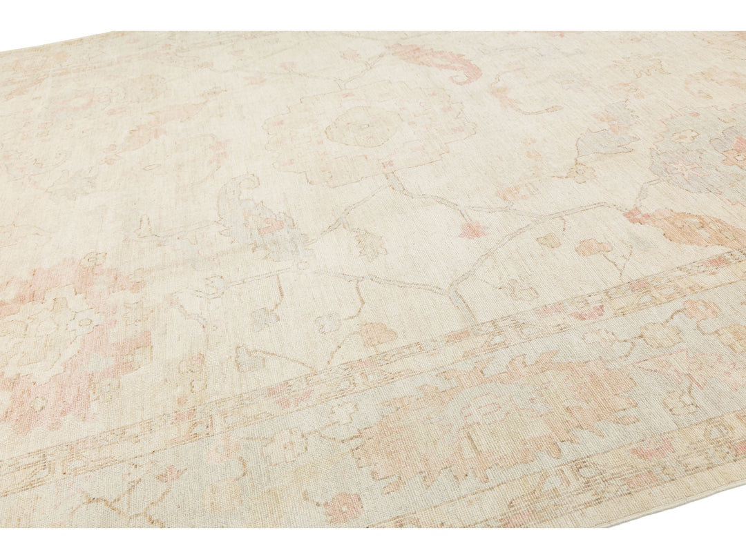 Modern Oushak Wool Rug 12 X 15