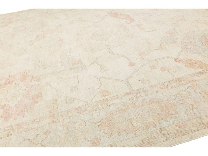 Modern Oushak Wool Rug 12 X 15