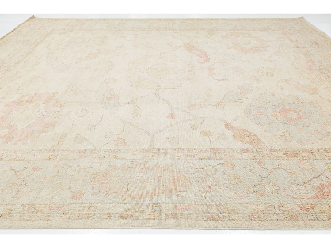 Modern Oushak Wool Rug 12 X 15