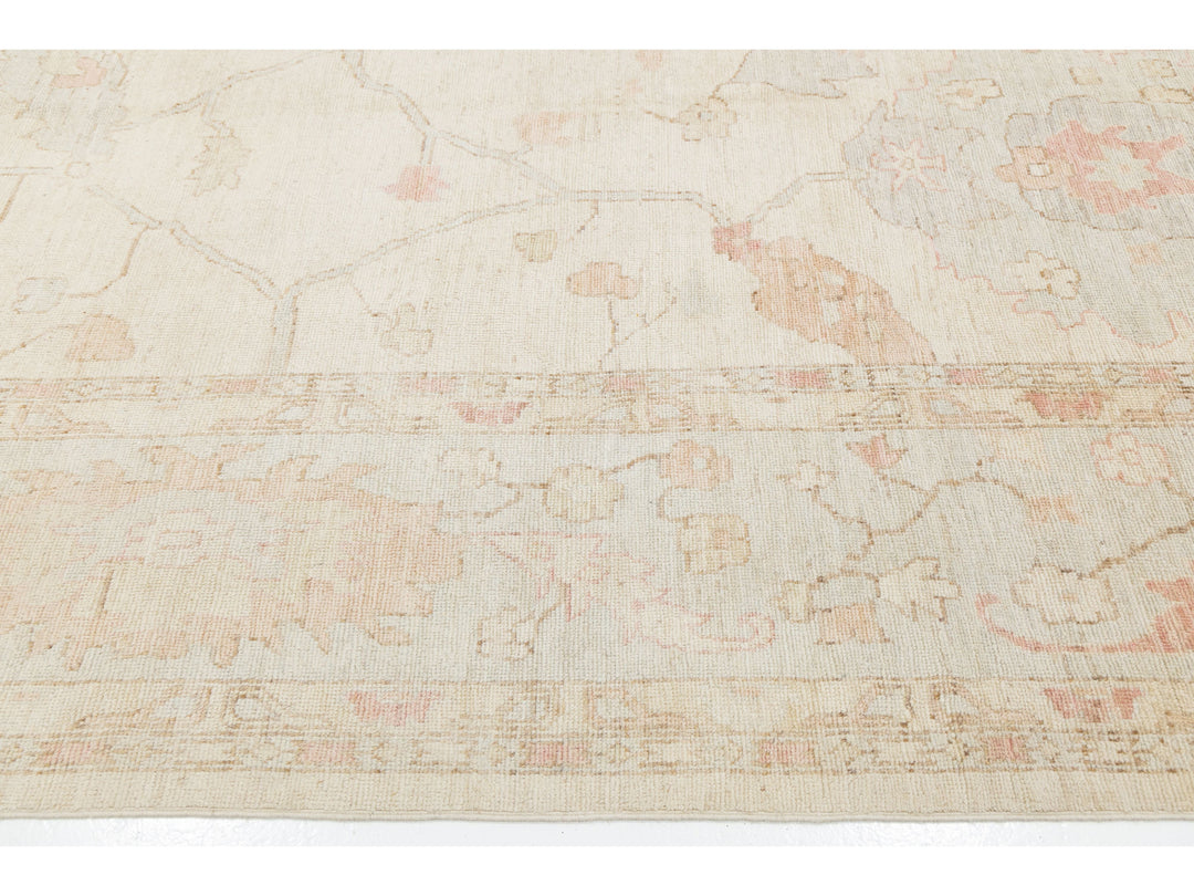 Modern Oushak Wool Rug 12 X 15