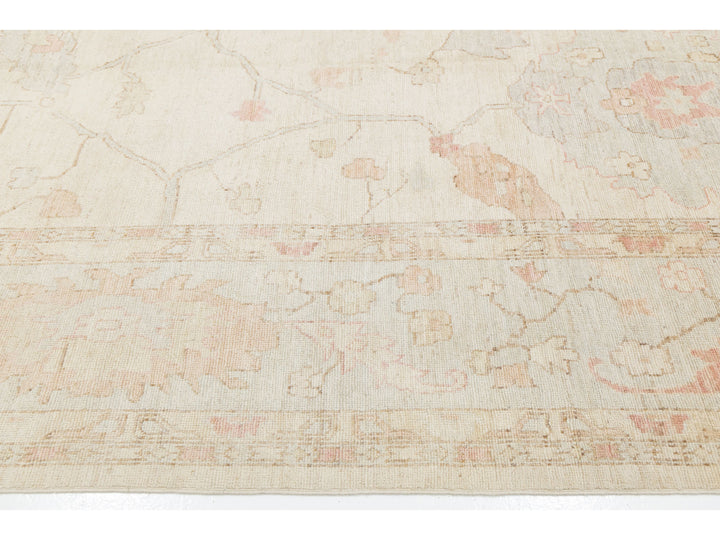 Modern Oushak Wool Rug 12 X 15